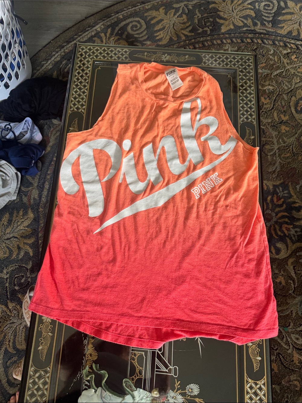 PINK Victoria's Secret Coral to Pink Ombre Muscle Tank